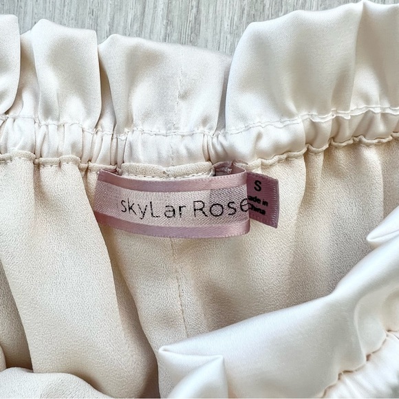 SKYLAR ROSE Two Piece Satin Wide Leg Drawstring Pant & Crop Top - Picture 12 of 12